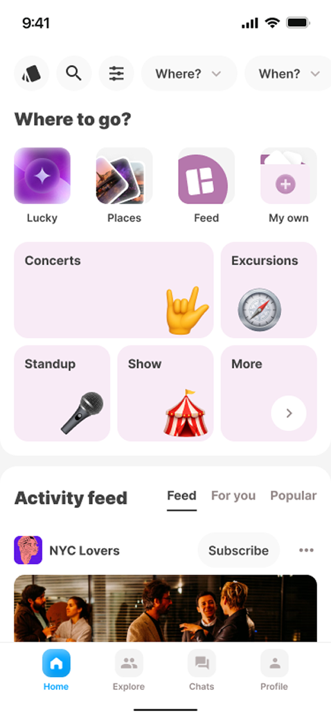 Where to go app